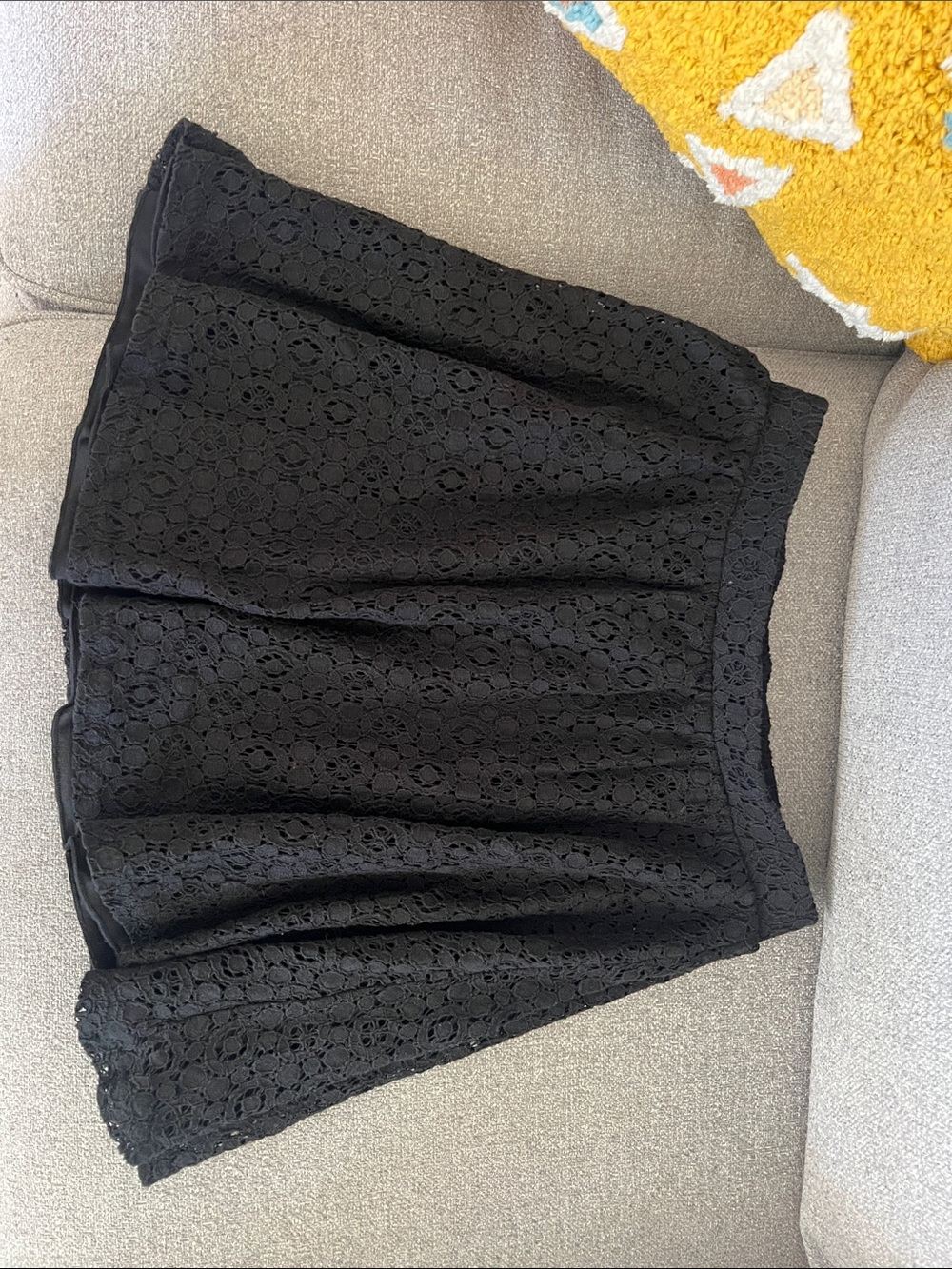 Everly Black Lace Lined Skater Skirt ~ small